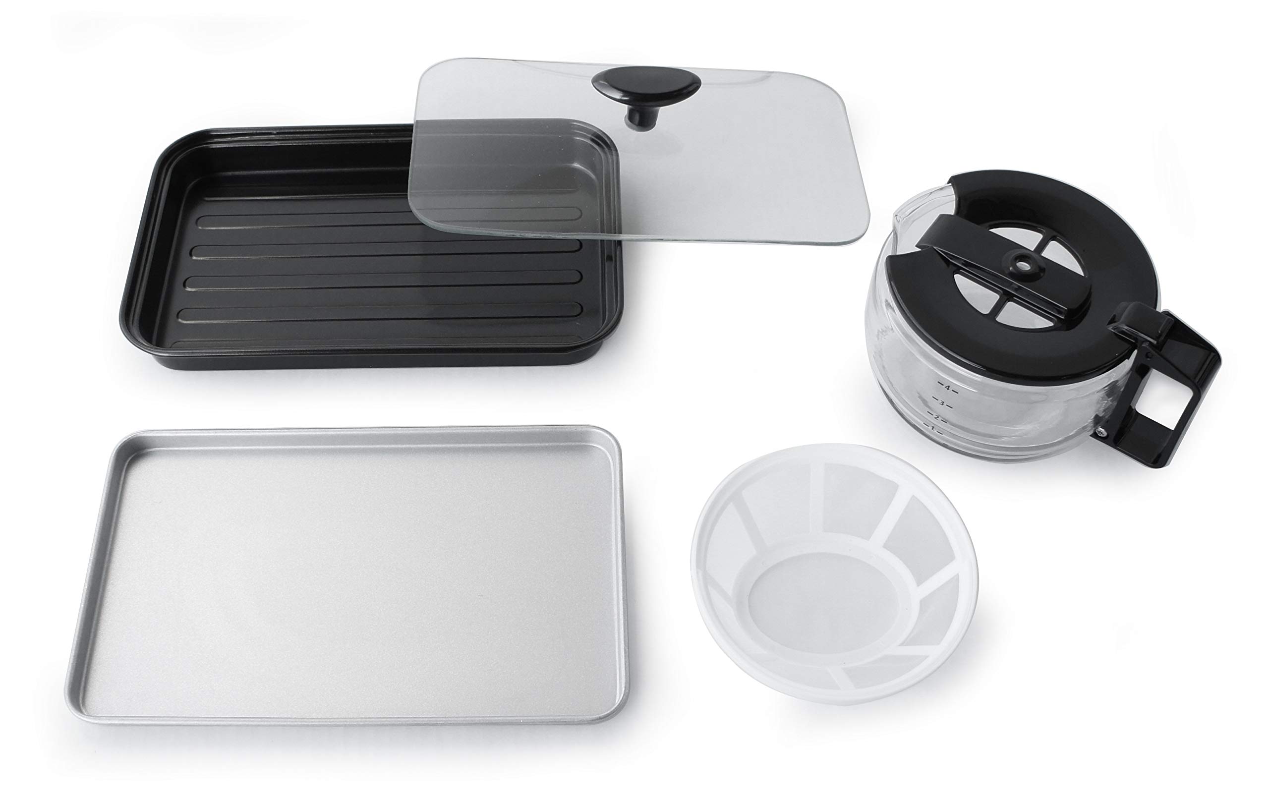 BM-1120W 3-in-1 Breakfast Maker - Stainless Steel & White Electric Sandwich Toaster, Waffle Iron & Panini Press - Perfect for Home, Office & Dorm Room Breakfasts