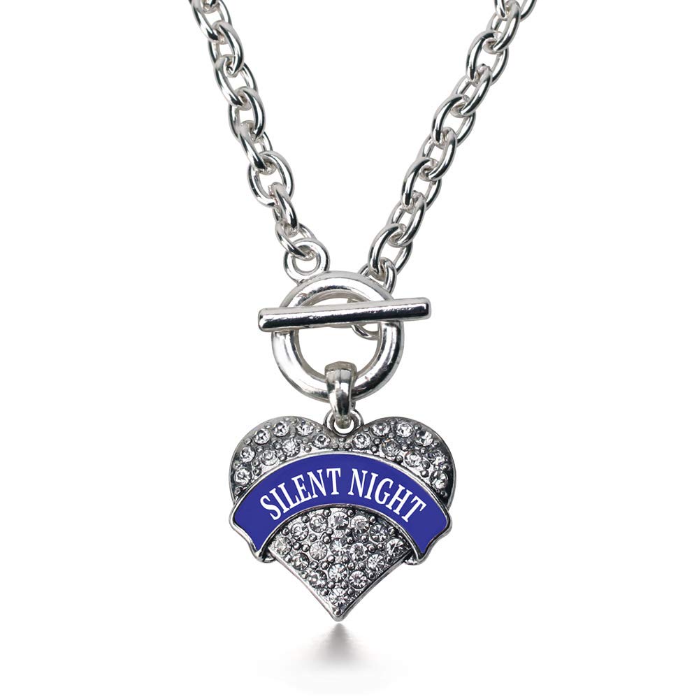 Inspired Silver - 18 Inch Sterling Silver Pave Heart Charm Necklace with Cubic Zirconia, Elegant Jewelry Gift for Women, Perfect for Valentine's Day, Anniversary & Special Occasions