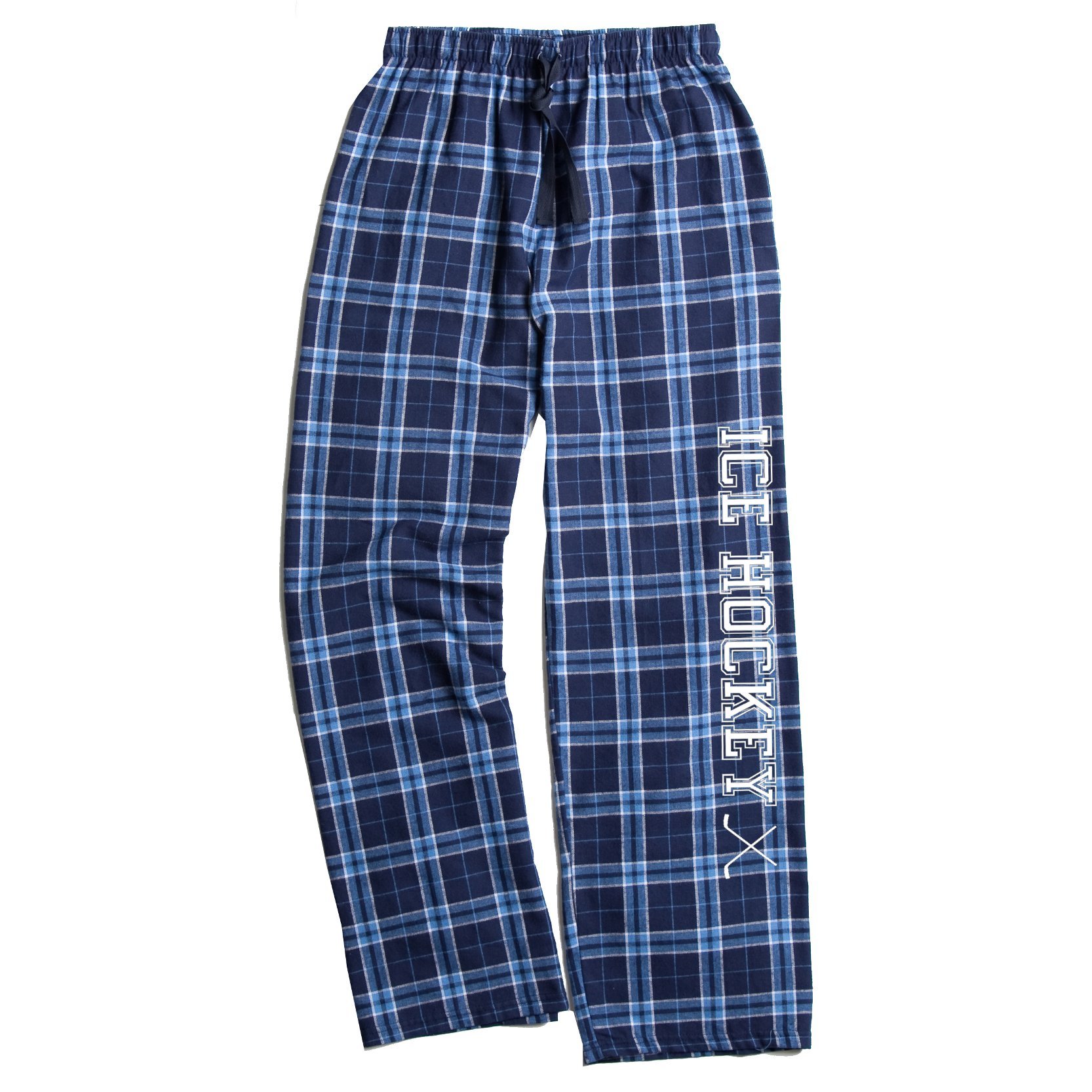 Columbia Blue Ice Hockey Lounge Flannel Pants with Pockets - Comfortable Men's Winter Pajama Bottoms for Home, Game Day & Casual Wear