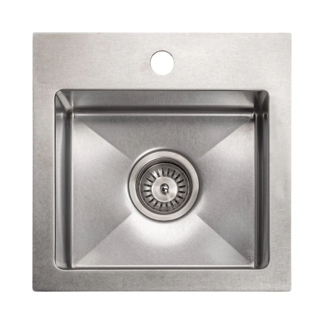 ZLINE Donner 15 Inch Topmount Single Bowl Stainless Steel Bar Kitchen Sink - Durable & Stylish for Home, Restaurant, or Commercial Use