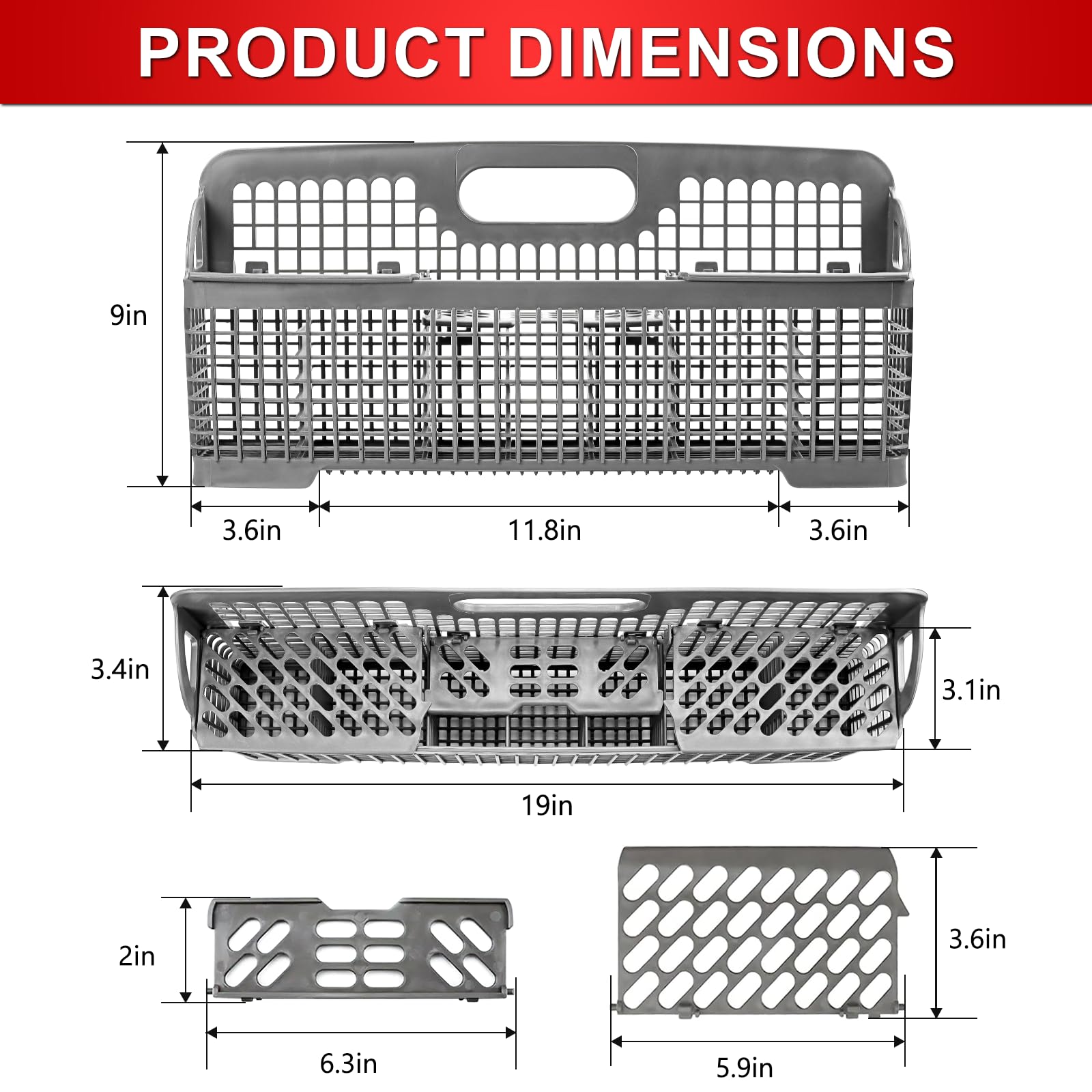 Upgraded Universal Dishwasher Silverware Basket Compatible with Whirlpool & Kitchenaid Dishwashers - Replaces 8531288, W10190415, AP6012898, PS11746119 - Perfect for Organizing Utensils in Your Kitchen