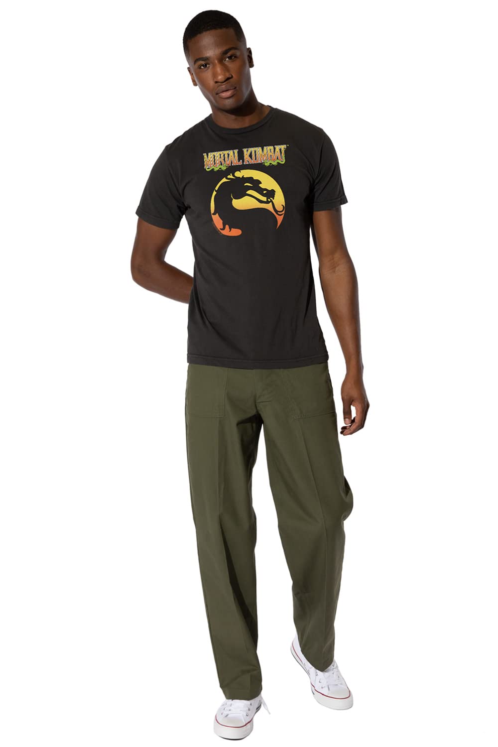 Official Mortal Kombat Klassic Logo T-Shirt for Men - Short Sleeve Cotton Tee - Licensed Gaming Apparel - Perfect for Cosplay, Gaming Events & Casual Wear