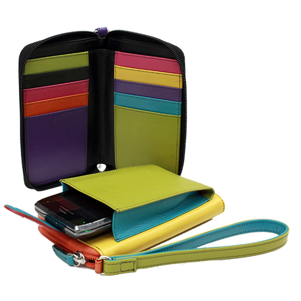 Premium Leather Phone Case with Wrist Strap & Wallet - Cool Tropics Design | Slim Protective Cover for iPhone & Samsung | Perfect for Travel, Shopping & Everyday Use