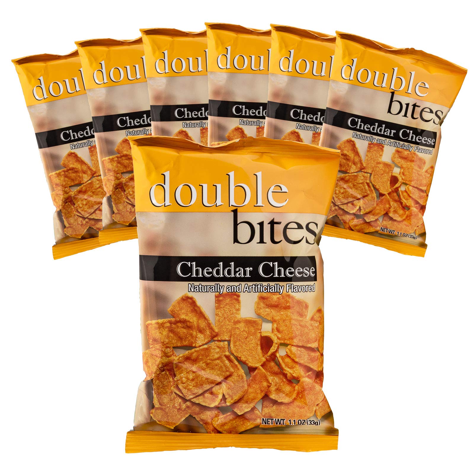 High Protein Cheddar Cheese Double Bites - Low Carb, Low Calorie, Gluten-Free Keto Snacks | Crunchy Diet Chips for Weight Loss | Zero Cholesterol Healthy Snack - 7 Packs | Perfect for Office, Gym & On-The-Go Lifestyle