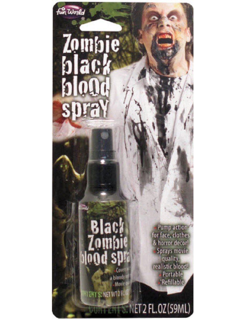 Black Zombie Blood Spray 2 Oz - Premium Fake Blood for Halloween Costumes, Horror Makeup & Special Effects - Perfect for Cosplay, Haunted Houses & Theatrical Productions