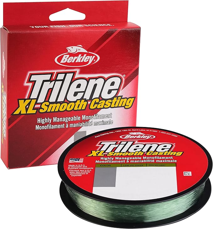 Berkley Trilene XL Monofilament Fishing Line - 6lb Test, 330 Yards, Low-Visibility Green - Perfect for Freshwater and Saltwater Angling, Bass, Trout, and Walleye Fishing