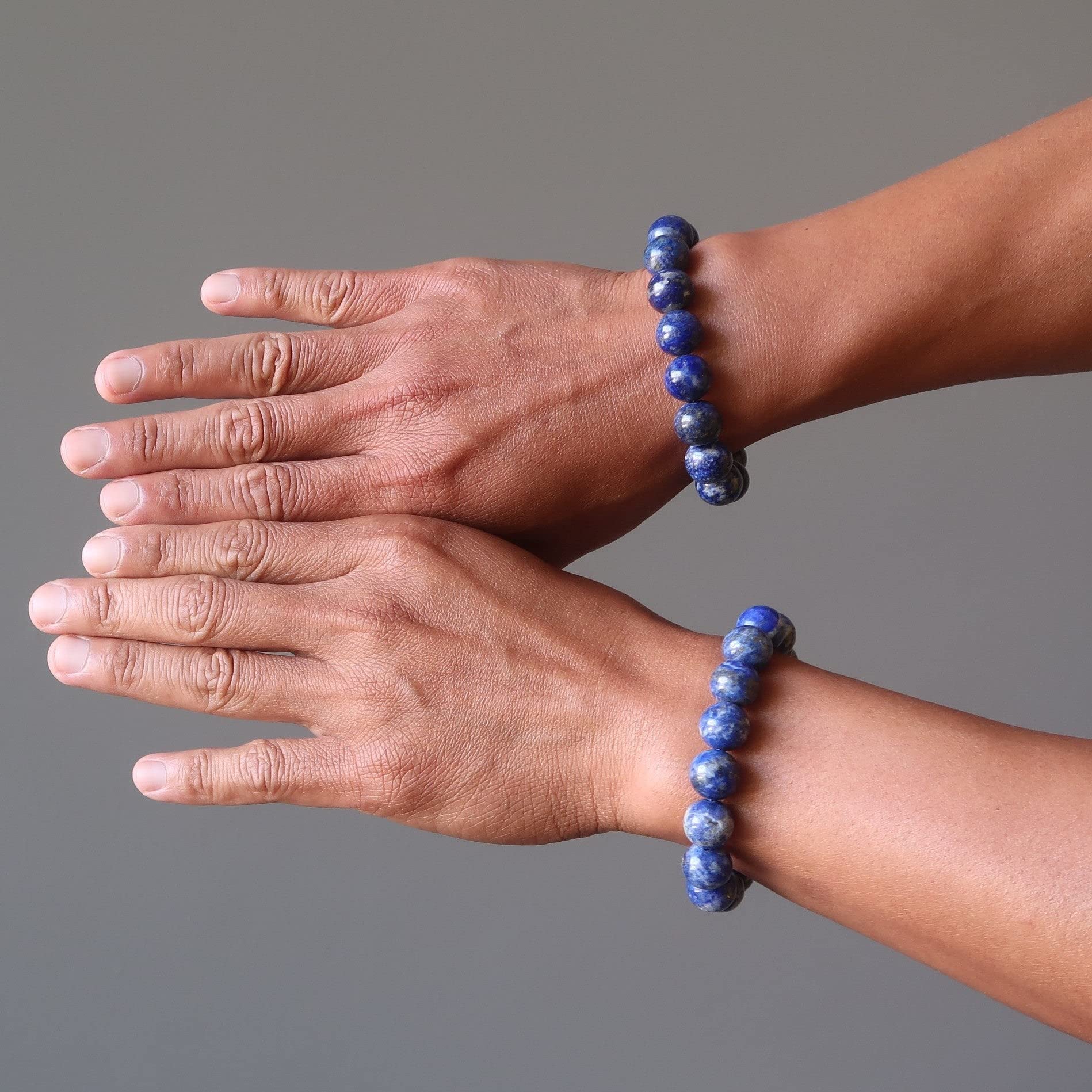 Royal Blue Lapis Lazuli Satin Crystal Bracelet - Elegant & Sophisticated Jewelry for Women, Perfect for Evening Parties, Weddings & Special Occasions