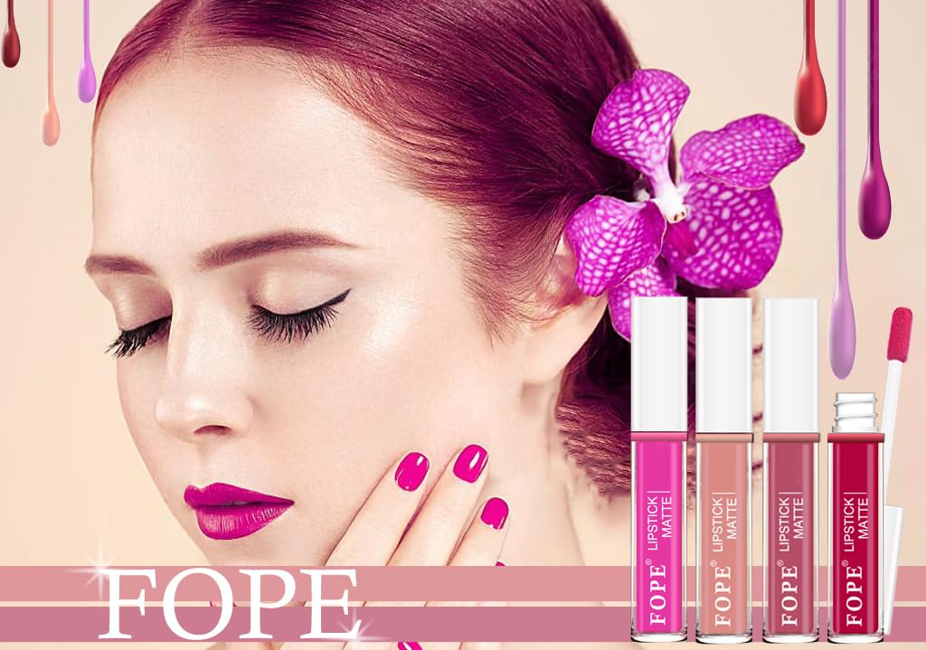 FOPE Lip It Up Liquid Matte Lipstick Set - Smudge Proof, Waterproof, Long Lasting Lipstick Combo (#FL039) for Everyday Wear, Parties & Special Occasions