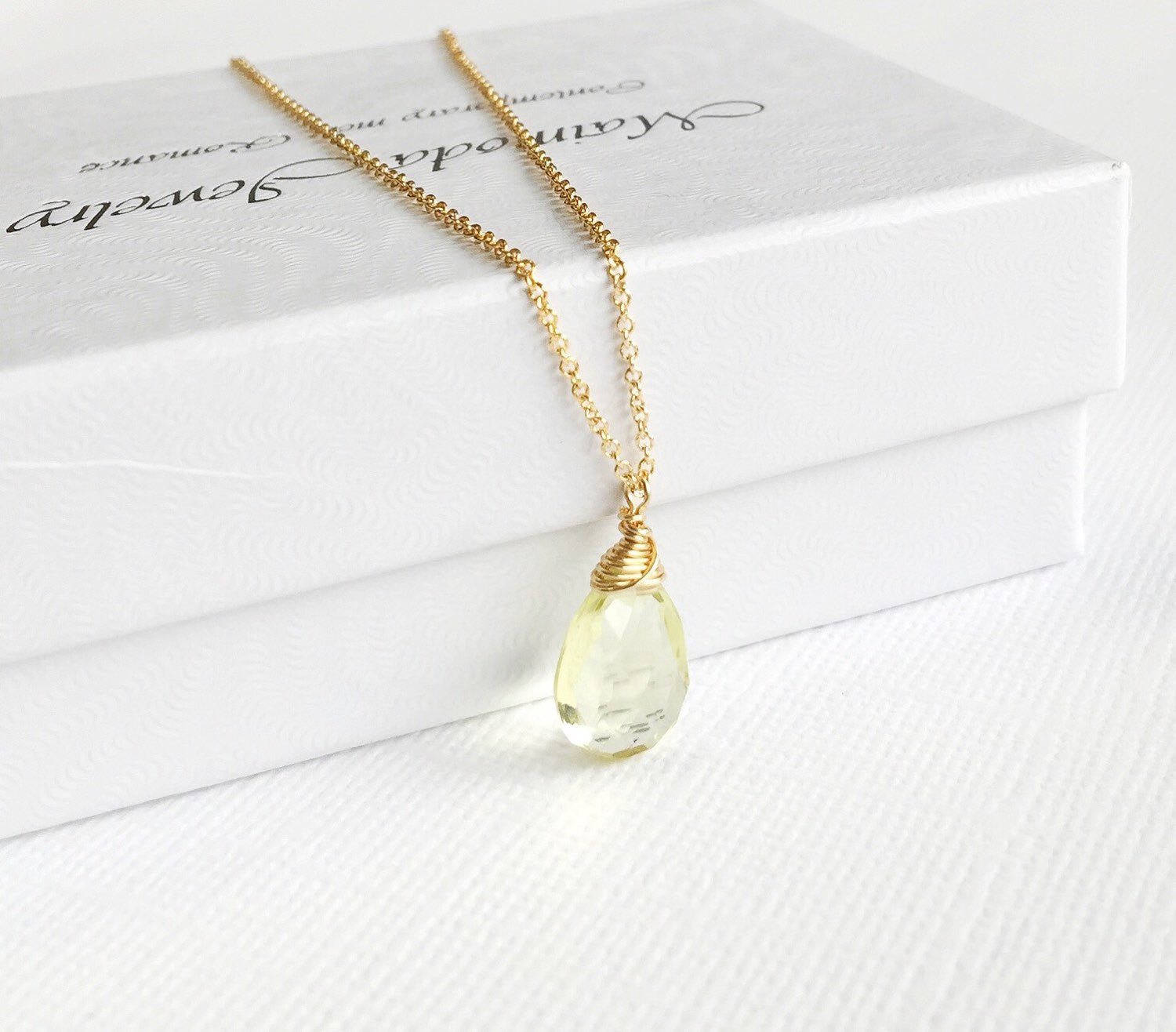 Yazmin Lemon Topaz Necklace (N197) - Elegant Jewelry for Women, Perfect for Parties, Weddings & Gifts