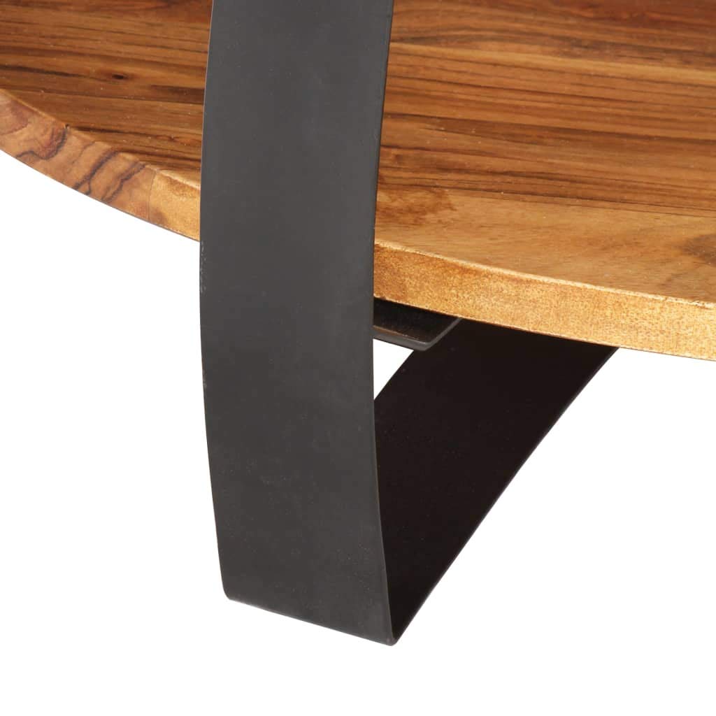 Rustic Farmhouse Coffee Table with Storage Shelf - 25.6