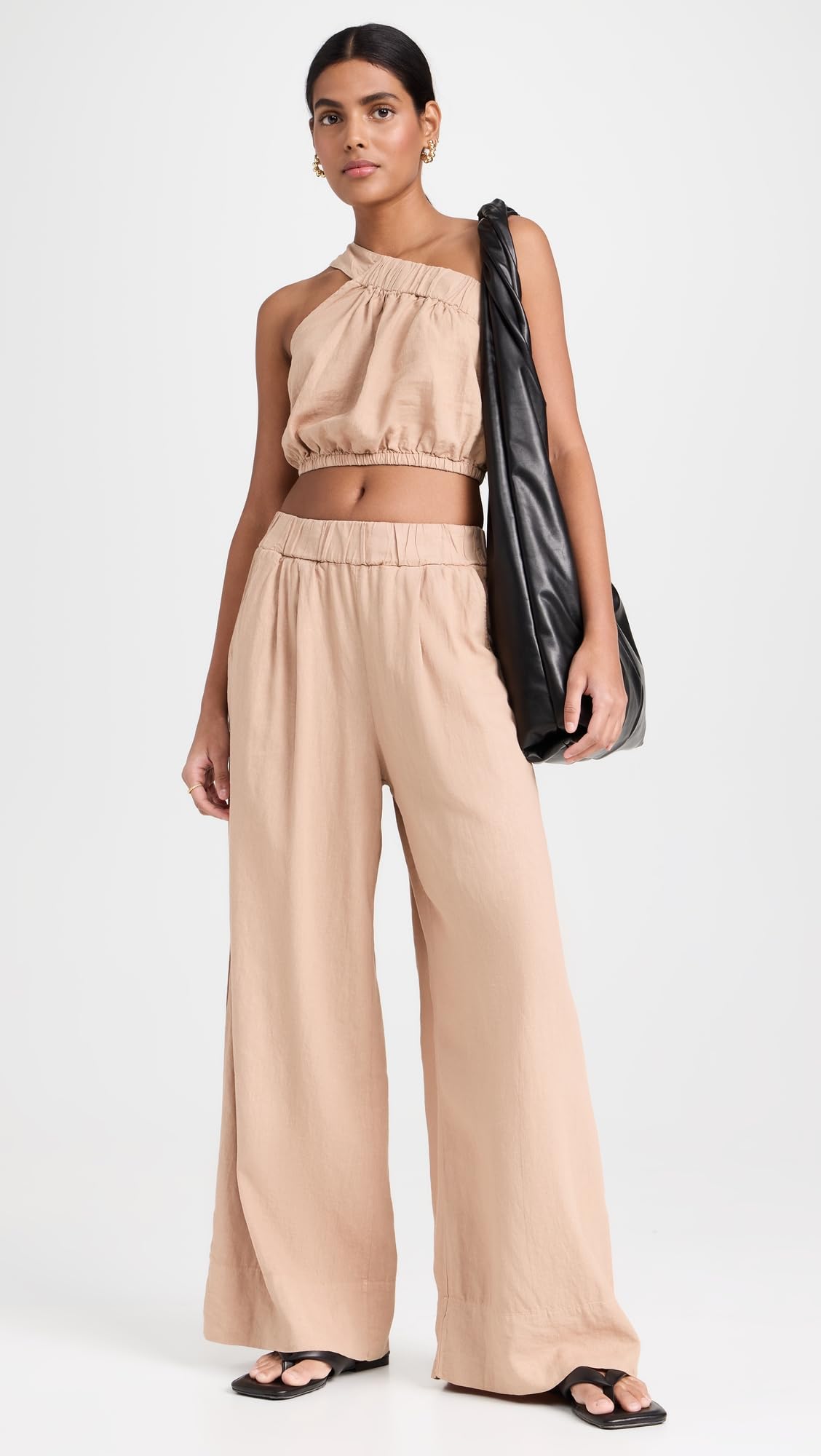 Stylish Women's Linen Wide Leg Pull On Pants - Comfortable & Breathable Summer Trousers for Casual Wear, Office, and Travel