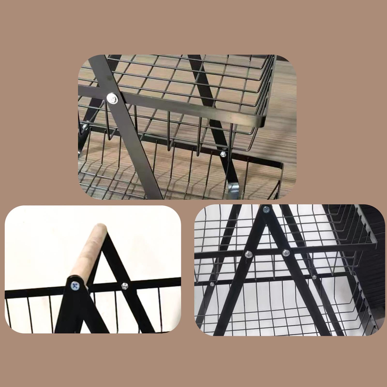 CALANDIS® 3-Tier Black Metal Fruit Basket - Rustproof Iron Tiered Rack for Kitchen, Dining Room & Restaurant Decor - Perfect for Displaying Fruits, Vegetables & Snacks at Home or Commercial Use