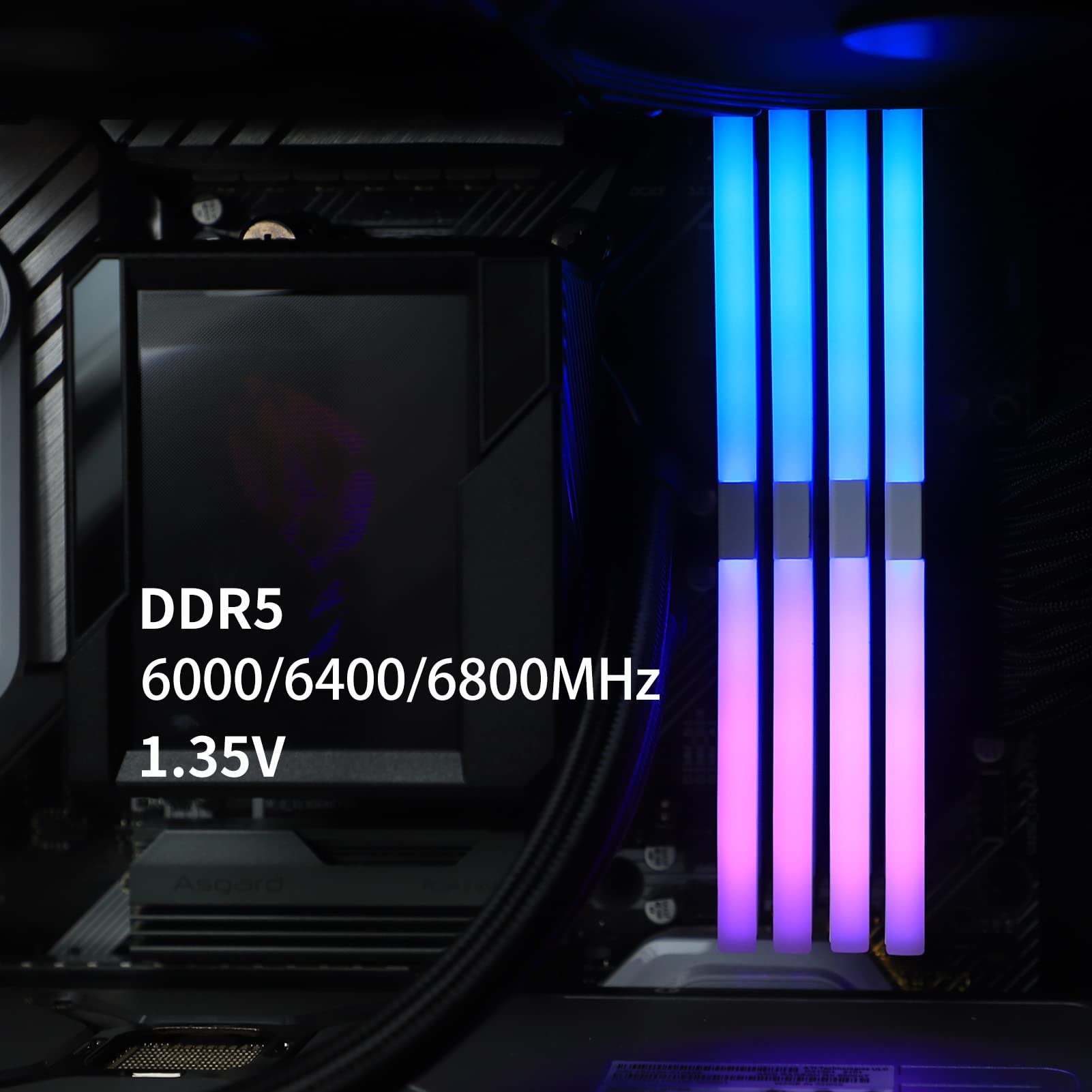 Gloway 32GB (2x16GB) DDR5 6400MHz RGB Gaming RAM - White LED Desktop Memory Kit (288-Pin, CL18) for High-Performance PCs, Gaming Rigs & Content Creation Workstations