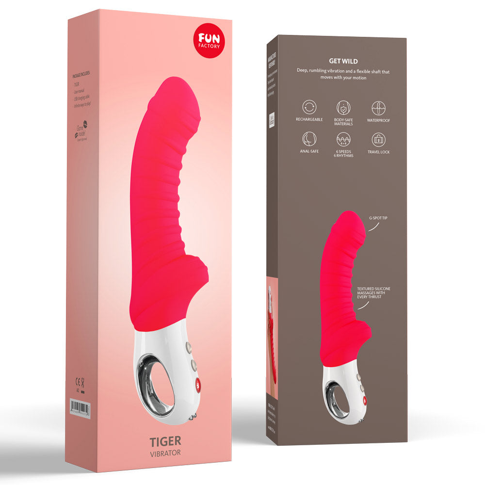 Fun Factory Tiger Vibrator - Powerful G-Spot Vibrator for Women, Rechargeable & Waterproof - Perfect for Solo Play & Couples' Intimacy