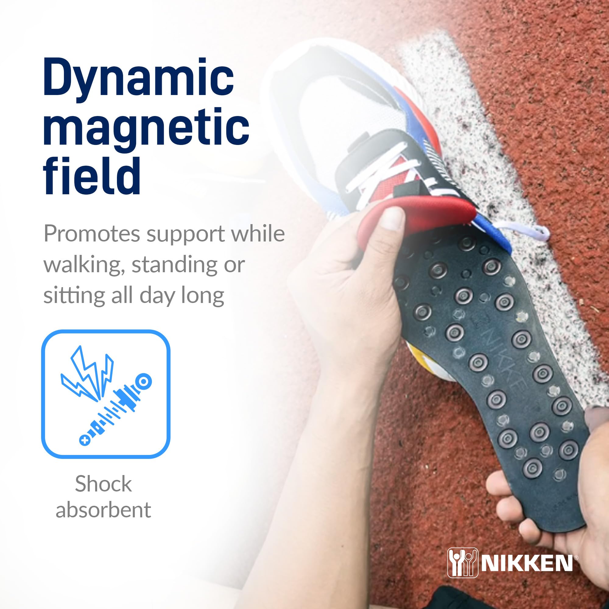 Kenko mSteps Magnetic Insoles for Men - Cut-to-Fit Orthotic Shoe Inserts (Sizes 7-12) - Pain Relief & Arch Support for Running, Walking & Work Shoes