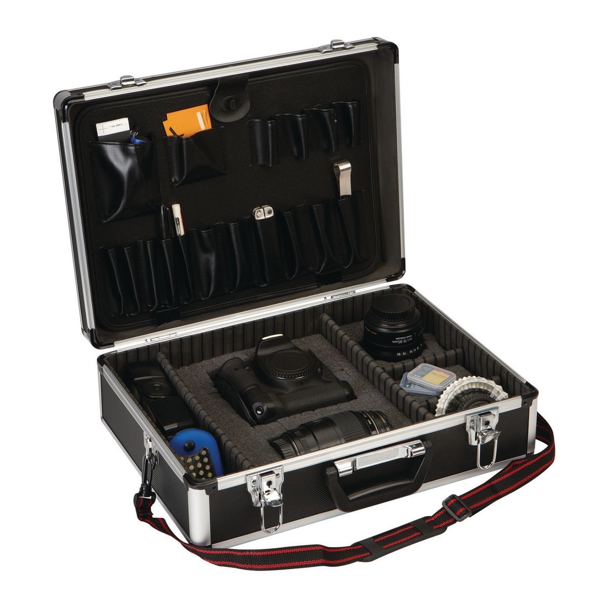 18x6x13 Inch Black Aluminum Carrying Case for Electronics - Durable Protective Case for Laptops, Cameras & DJ Equipment - Perfect for Travel, Storage & Professional Use