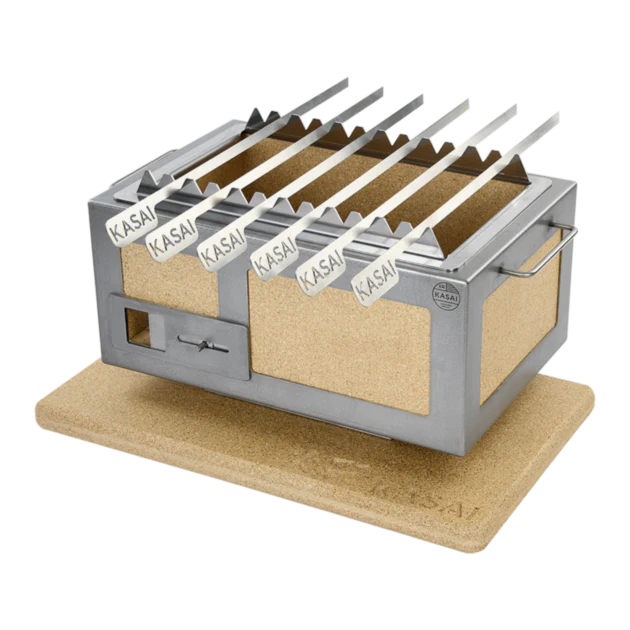 Premium Kasai Konro Skewer Rack for Medium Wide Grills - Perfect for BBQ, Camping & Outdoor Cooking - Durable Stainless Steel Grill Accessory for Yakitori, Kebabs & More