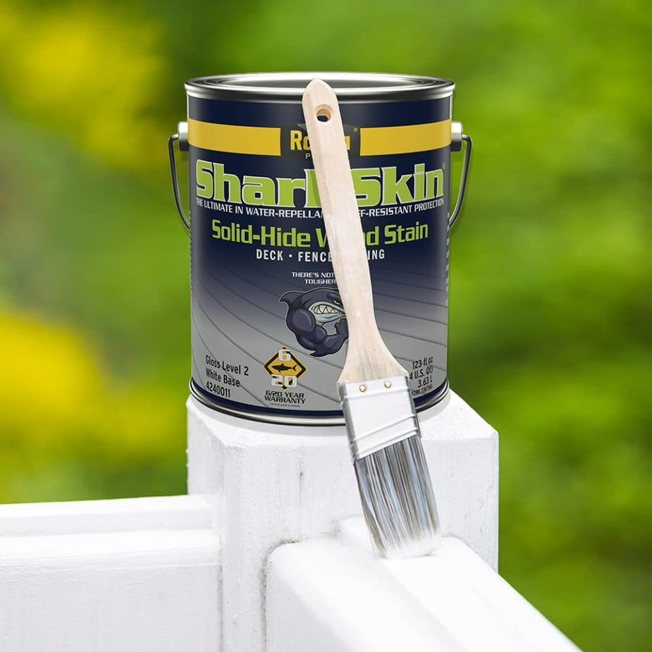 Rodda Paint SharkSkin Deck and Siding Stain - 1 Gallon (4-Pack) - Chocolate Brown - Premium Exterior Wood Protection for Decks, Fences & Siding - Weather-Resistant Finish for Outdoor Use