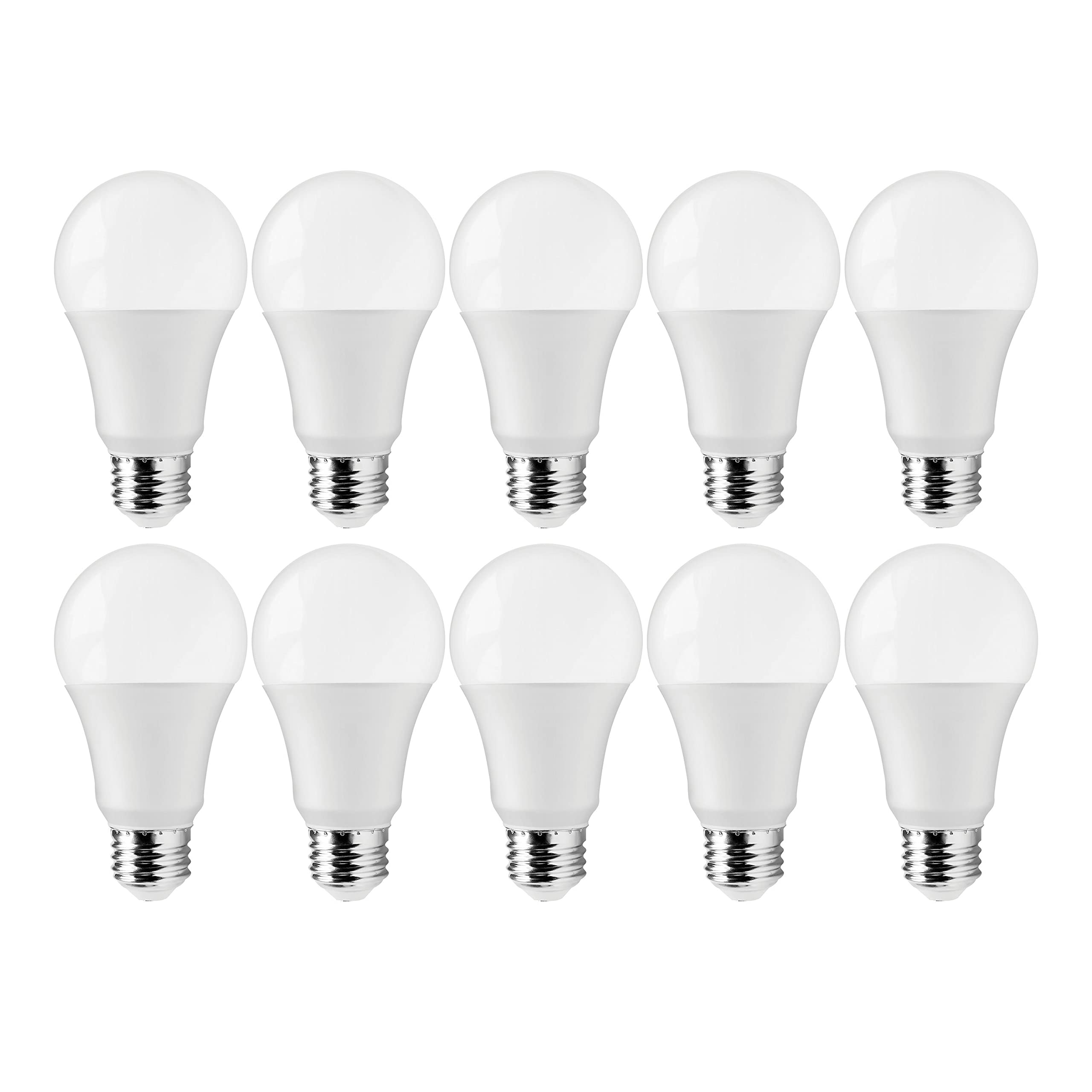 Satco S11437 12-Watt A19 LED Light Bulbs - 75W Equivalent, 3000K Warm White, 1100 Lumens, Energy Efficient, 10-Pack - Perfect for Home, Office, and Commercial Lighting