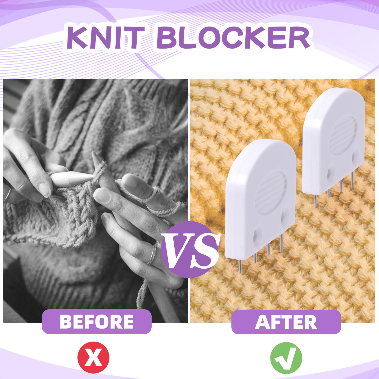 20Pcs Knit Blocking Pins Kit for Knitting & Crochet Projects - Perfect for Blocking Mats