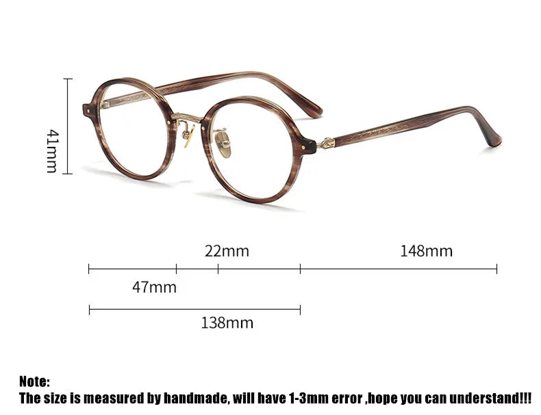 Aimee Women's Full Rim Round Titanium Acetate Eyeglasses Frame 19646 | Lightweight & Durable Glasses for Reading, Work & Fashion | Perfect for Office, Driving & Everyday Use