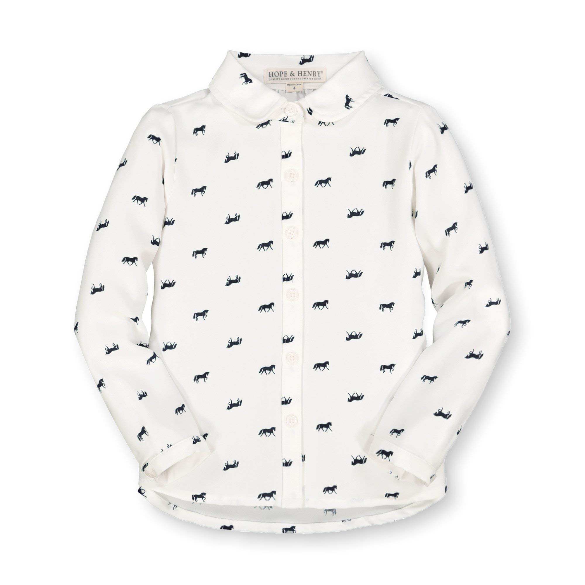 Hope & Henry Girls' Button Down Peter Pan Collar Blouse - Cute & Stylish School Uniform or Party Outfit for Toddler & Kids