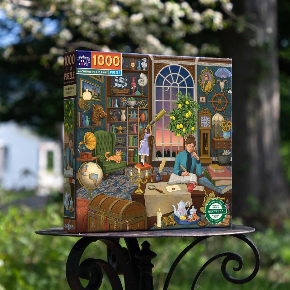 1000 Piece Jigsaw Puzzle - Alchemist's Library Fantasy Book Scene - Challenging Adult Puzzle for Relaxation & Home Decor