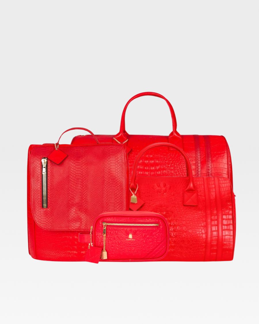 Apollo 2 Travel Set in Red - Premium Luggage Accessories for Business Trips & Vacations | Carry-On Essentials for Air Travel & Weekend Getaways