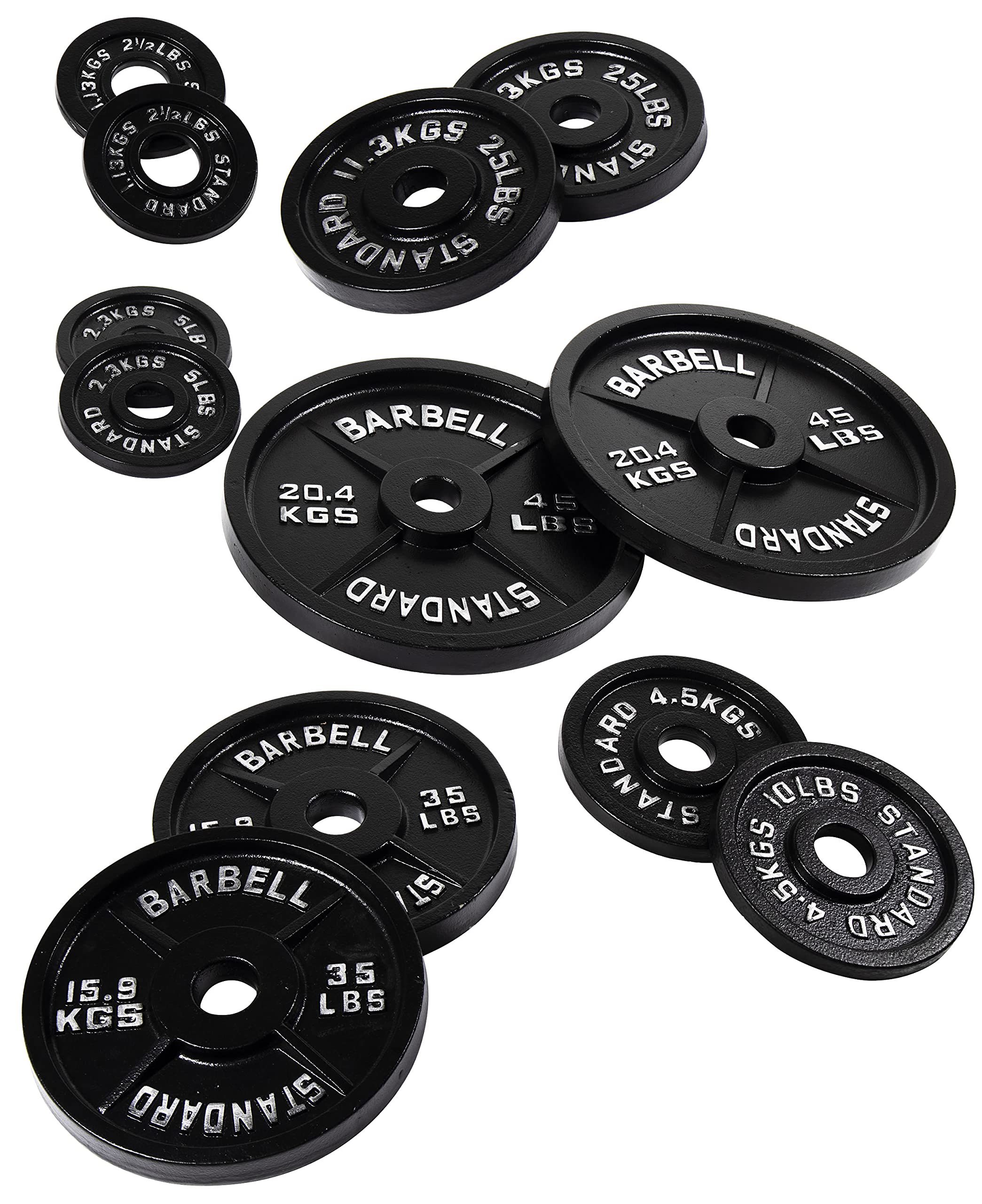 Powergainz Olympic 2-Inch Cast Iron Weight Plates for Strength Training, Weightlifting & Crossfit - Perfect for Home Gyms, Commercial Fitness Centers & Powerlifting Competitions