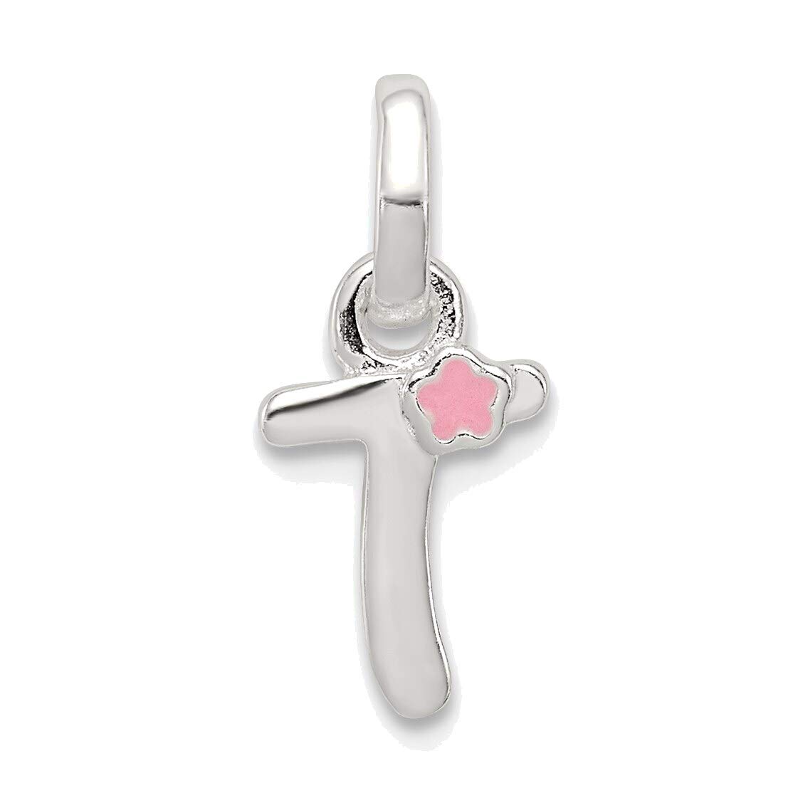 Bonyak Sterling Silver Letter T Pendant with Enamel - Elegant Initial Necklace for Women - Perfect for Gifts, Birthdays & Everyday Wear