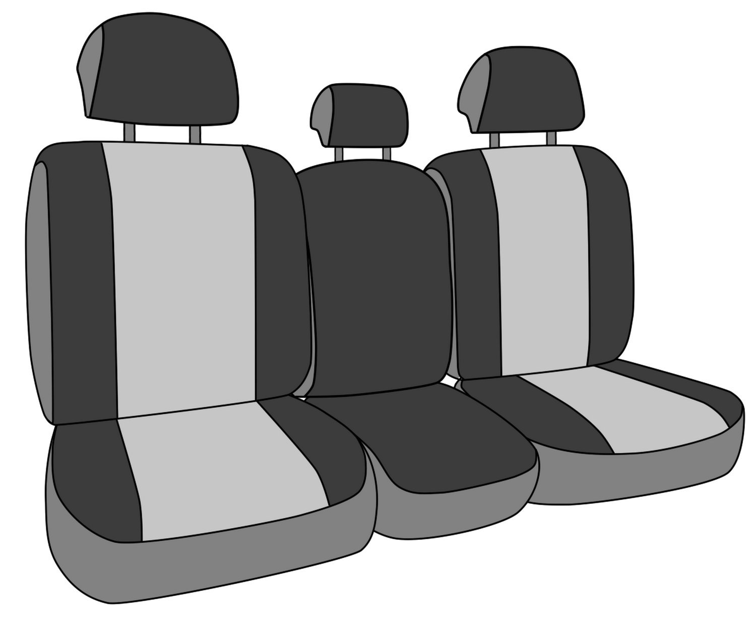 **CalTrend 40/20/40 Split Bench Seat Covers for 2017-2022 Chrysler Pacifica - Durable Cordura Fabric, Black with Black Insert & Trim - Perfect for Family Road Trips & Daily Commutes**