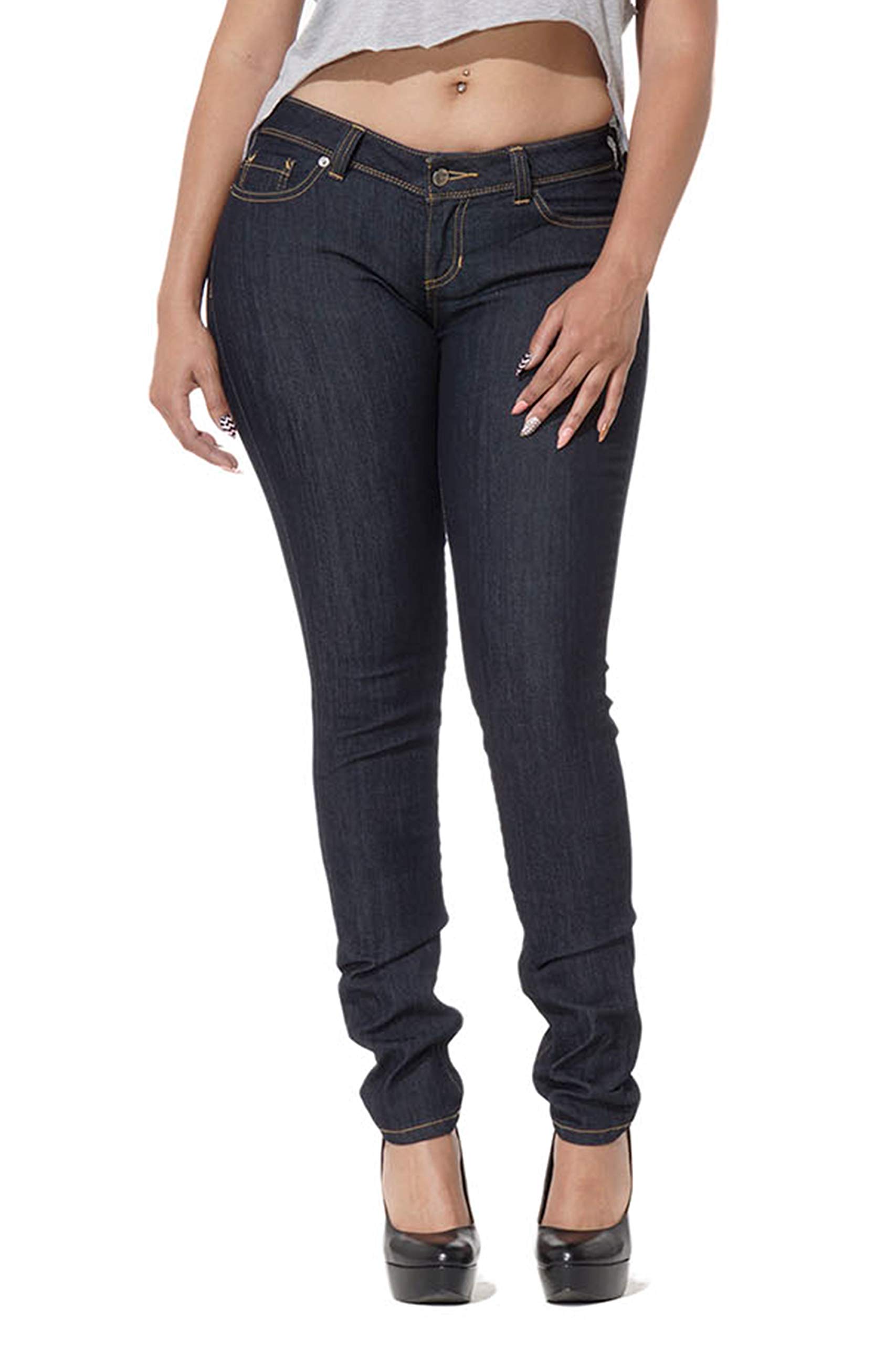 Poetic Justice Women's Curvy Fit Stretch Denim Mid Rise Skinny Jeans - Comfortable & Flattering for Everyday Wear, Date Night & Casual Outings