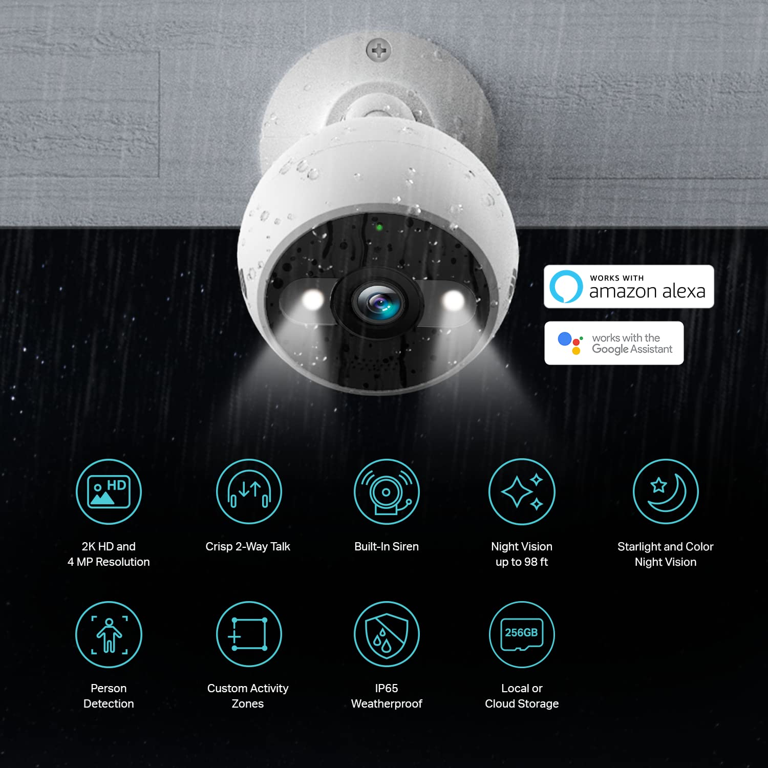 Kasa 4MP 2K Outdoor Wired Security Camera & 2K QHD Pan/Tilt Indoor Security Camera Set - Weatherproof Surveillance for Home, Baby Monitor & Pet Monitoring