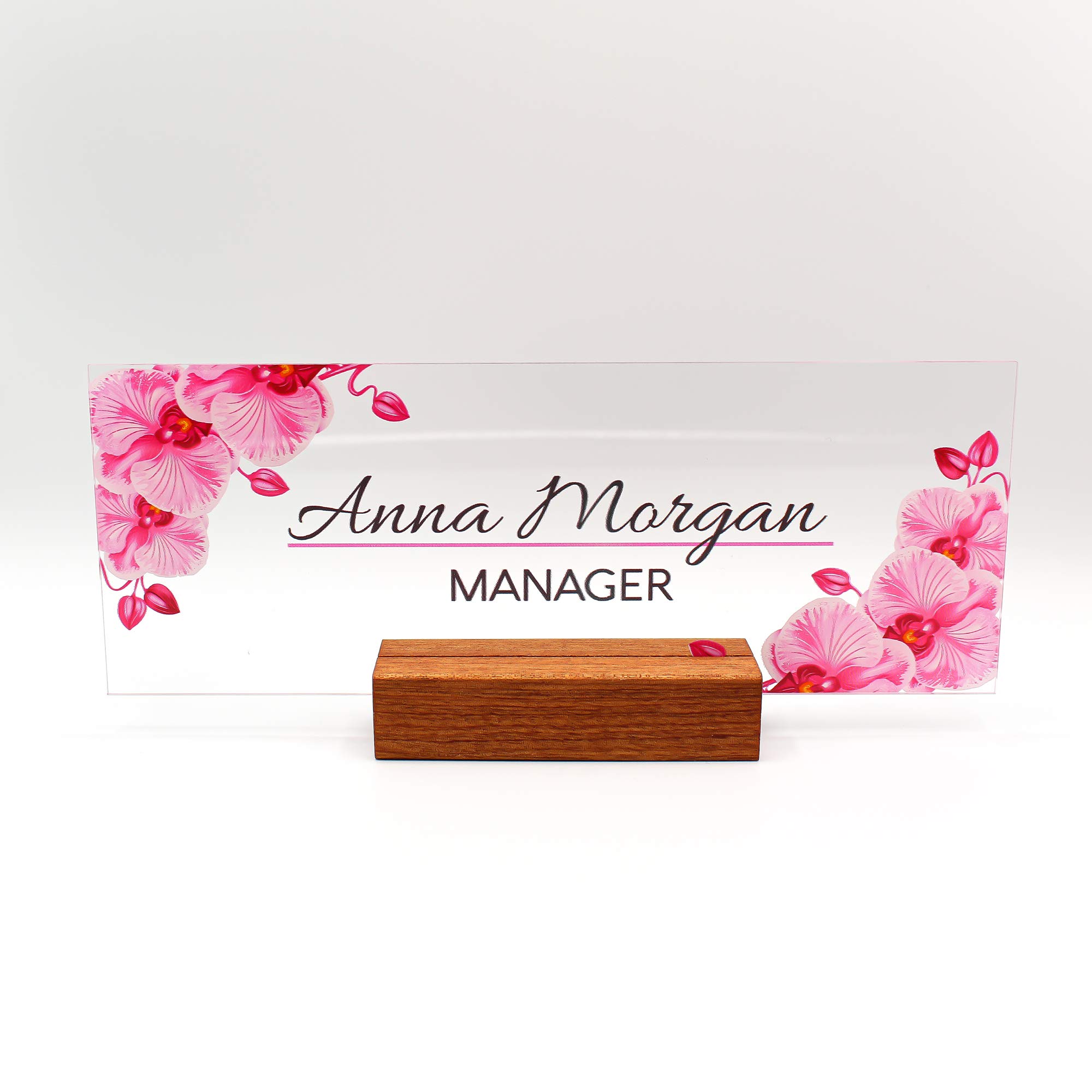 Personalized Acrylic Office Desk Name Plate - Custom Engraved Nameplate for Professional Workspace Decor | Perfect for Corporate Gifts, Executive Desks & Home Office Organization