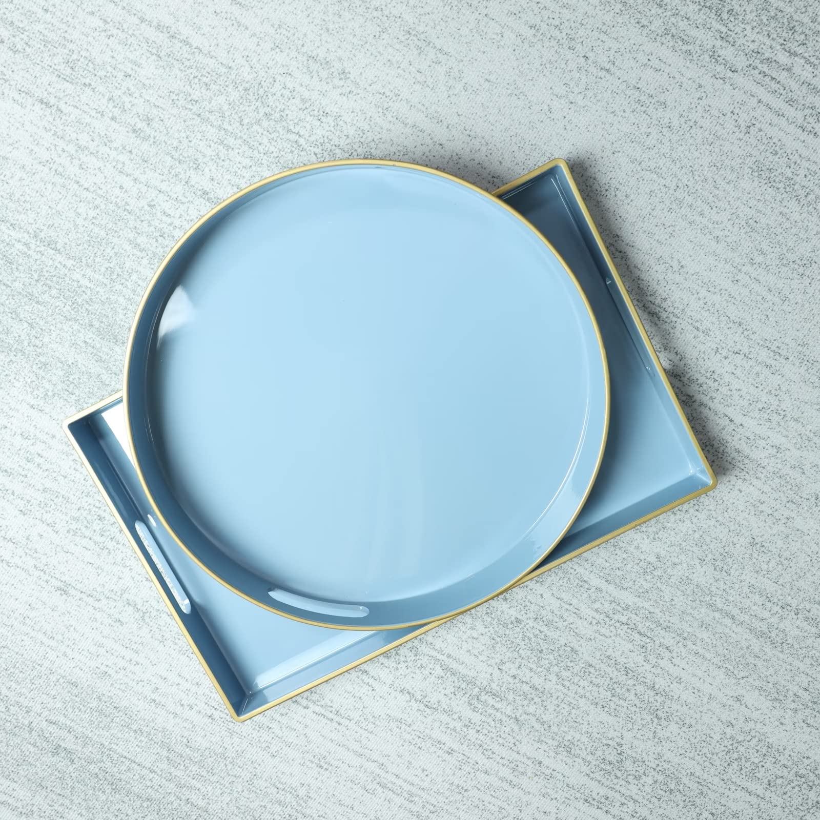 Round Blue Decorative Serving Tray - 13