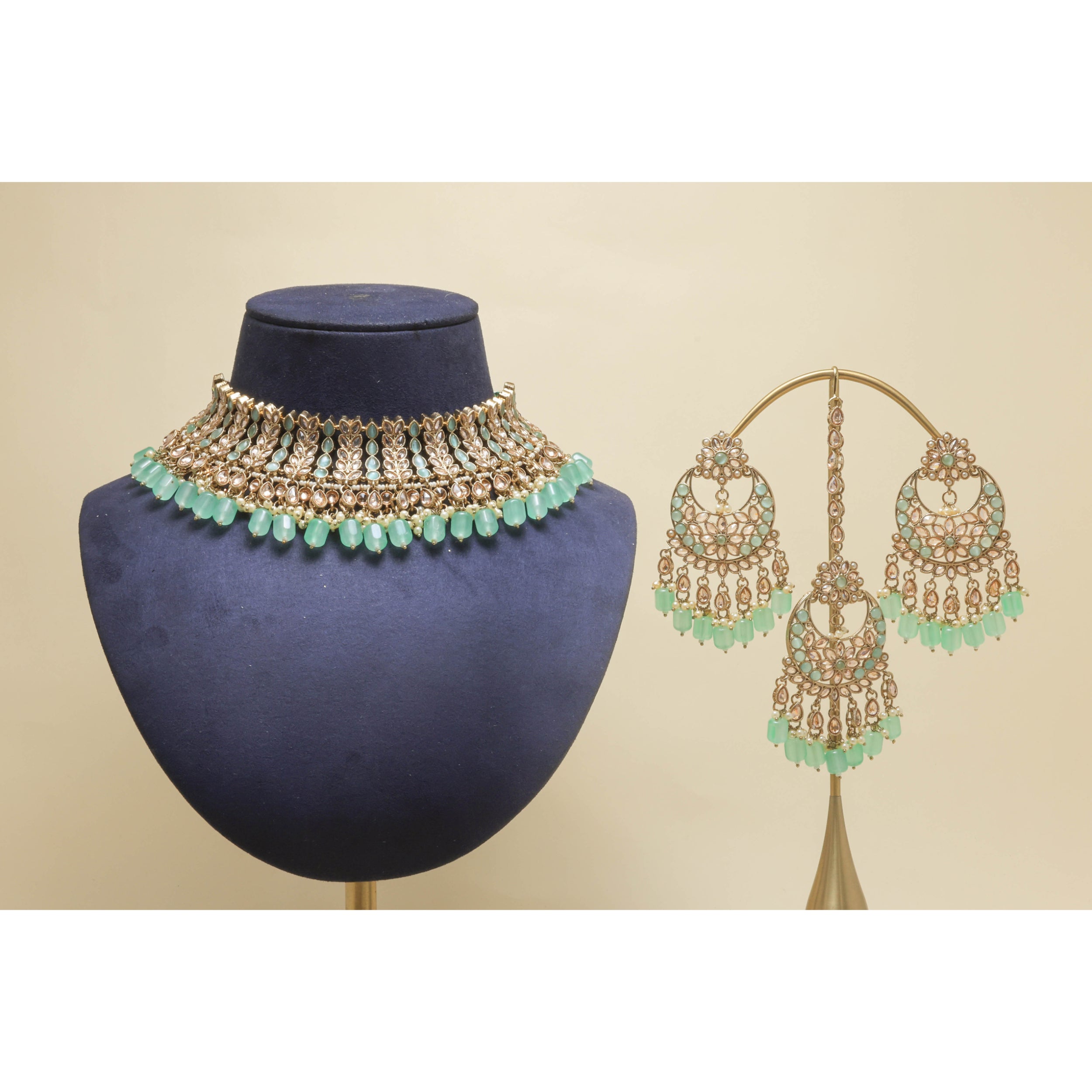 Samara Polki Full Set - Elegant Indian Ethnic Jewelry Set for Women | Perfect for Weddings, Festivals & Special Occasions