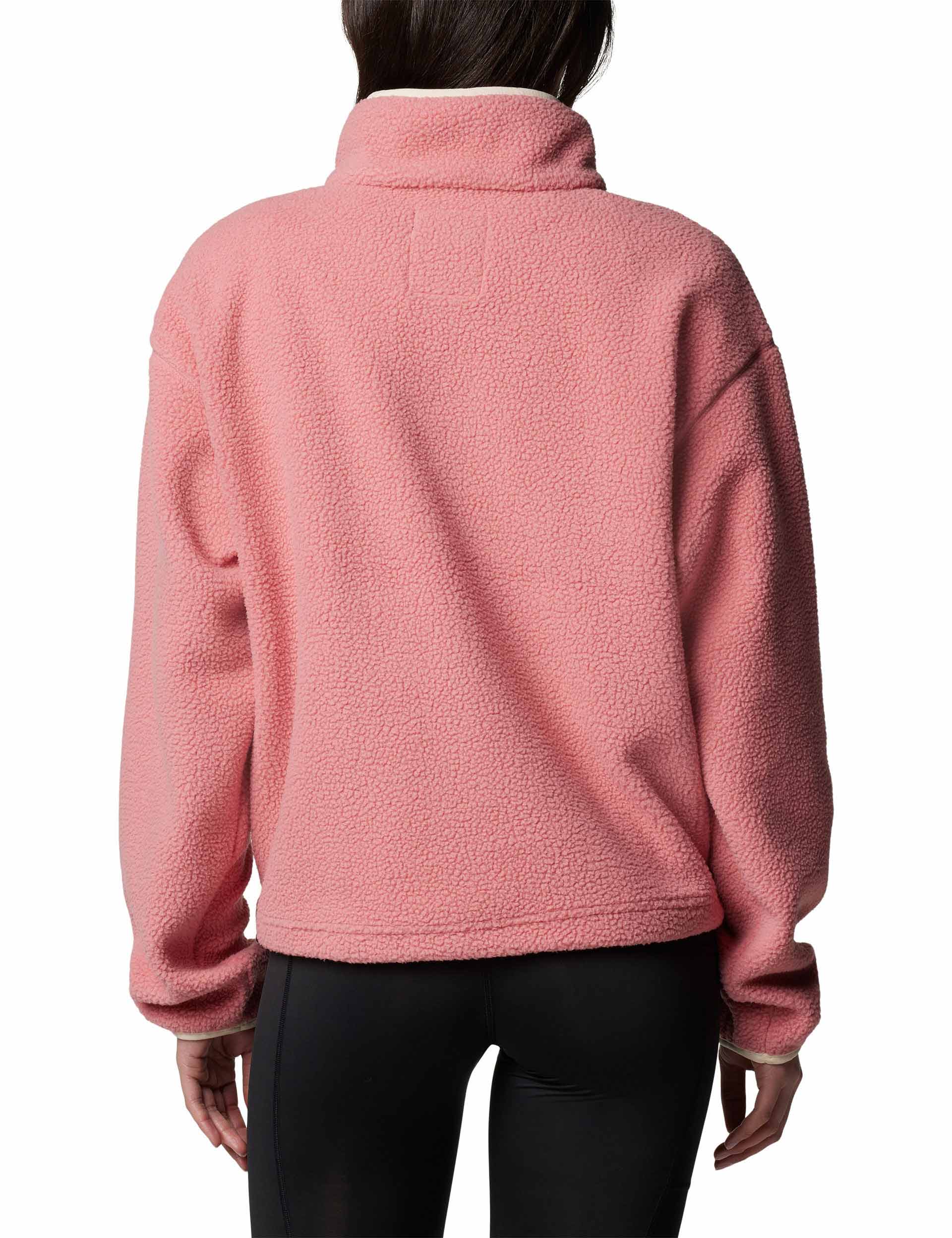 Helvetia II Cropped Sherpa Half Snap Fleece Jacket - Pink Agave | Women's Cozy Winter Outerwear for Casual Wear & Outdoor Activities