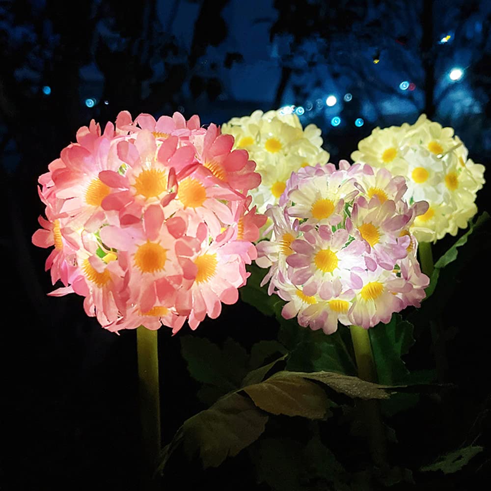 Solar Garden Stake Lights - Waterproof LED Hydrangea for Lawn & Patio