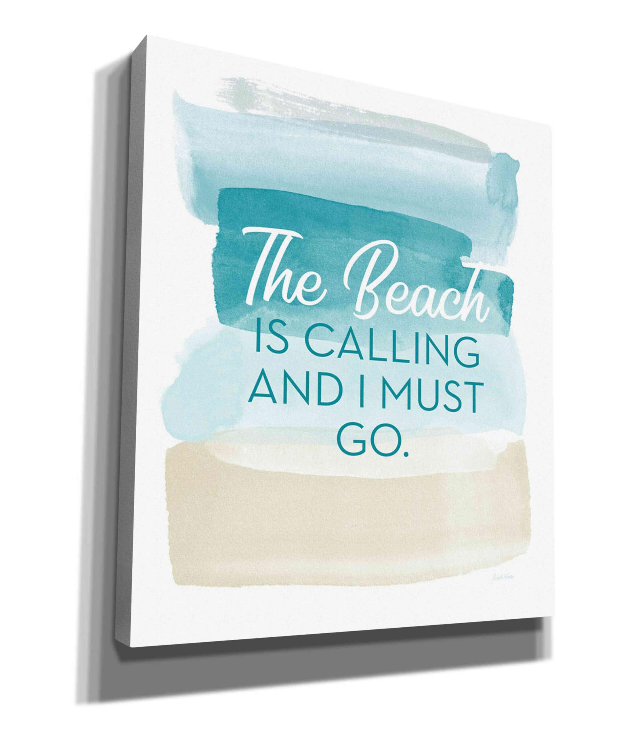 Linda Woods 'The Beach Is Calling' Canvas Wall Art 26x30 Inches - Perfect for Living Room, Bedroom, or Beach House Decor
