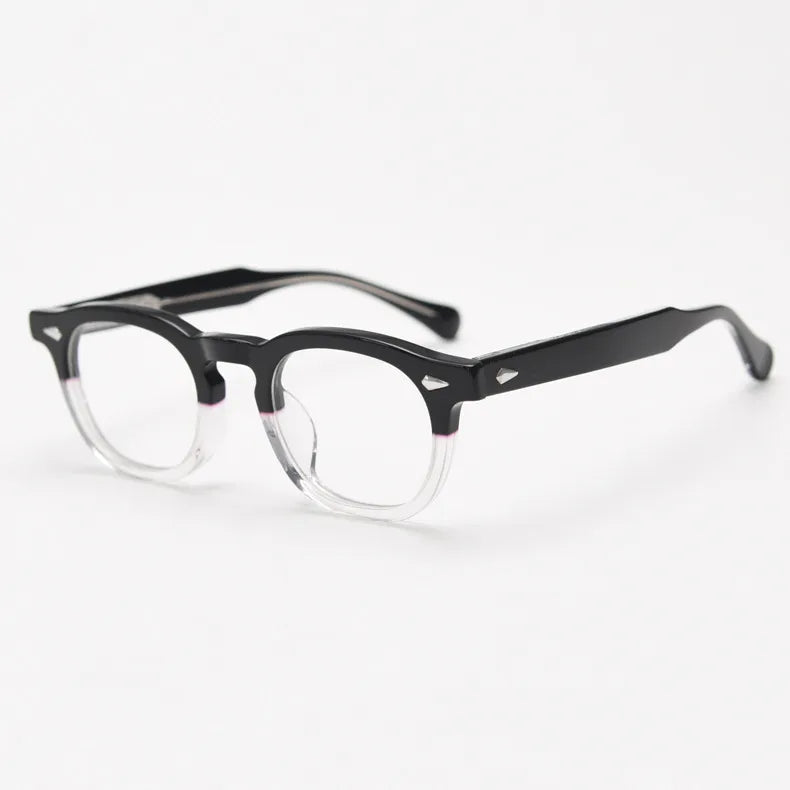 CCspace Unisex Full Rim Square Acetate Eyeglasses 56838 - Stylish & Durable Acetate Frame Glasses for Men & Women - Perfect for Reading, Work, and Everyday Fashion