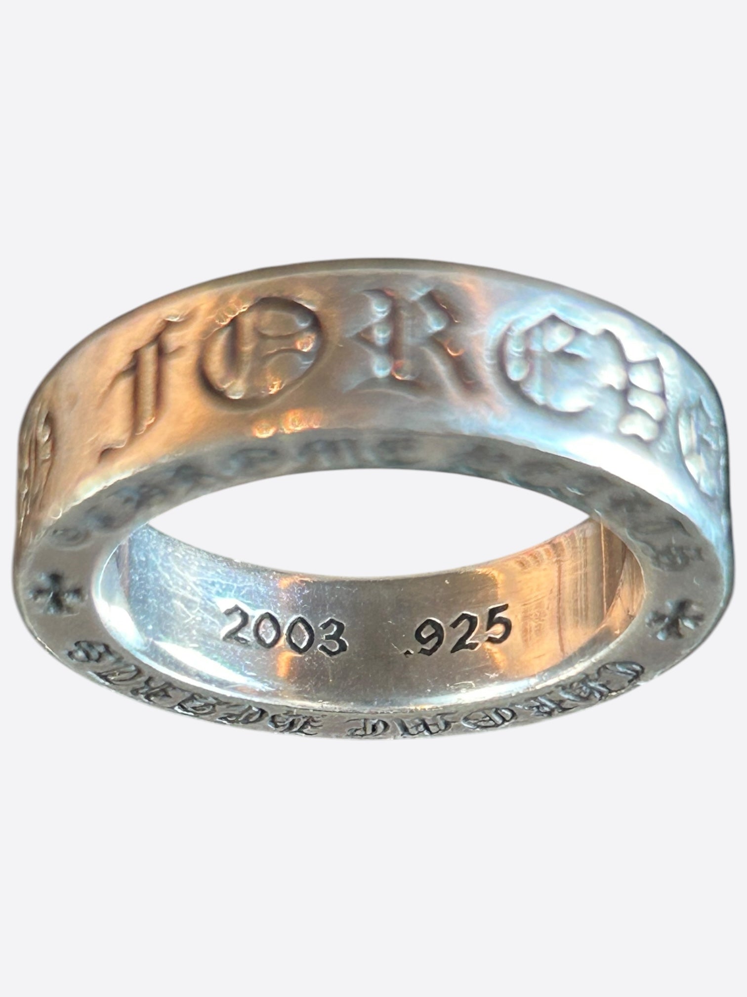 Chrome Hearts Silver Forever Ring for Women & Men - Sterling Silver Band with Unique Design - Perfect for Weddings, Anniversaries & Everyday Wear
