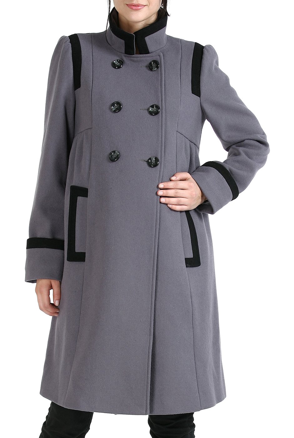 Momo Maternity Women's Winter Wool Coat - Double Breasted Madison Jacket for Pregnancy | Warm Outerwear for Cold Weather & Office Wear