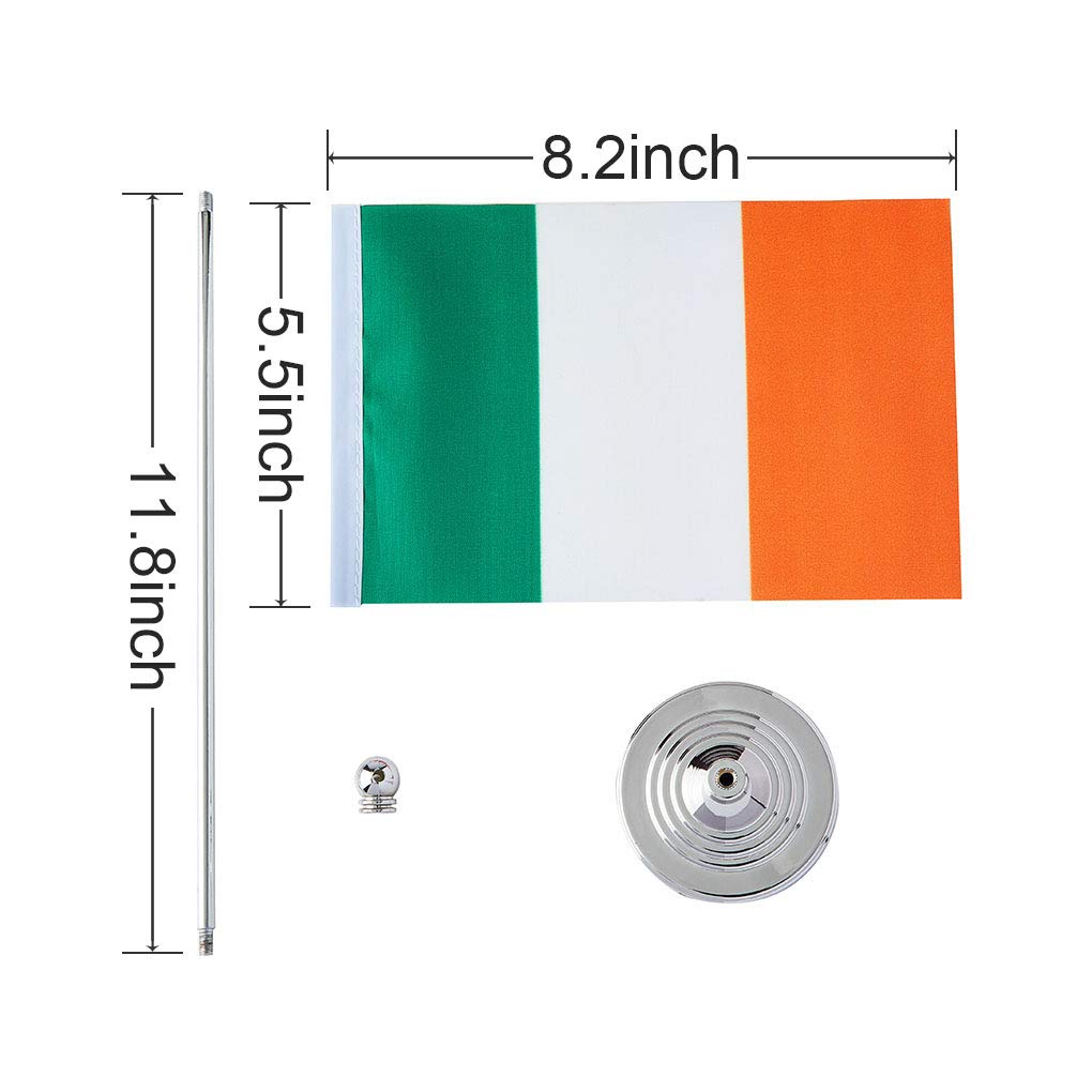 Irish Flag Mini Desk Decor - Ireland Table Flag for Home, Office & St. Patrick's Day Celebrations