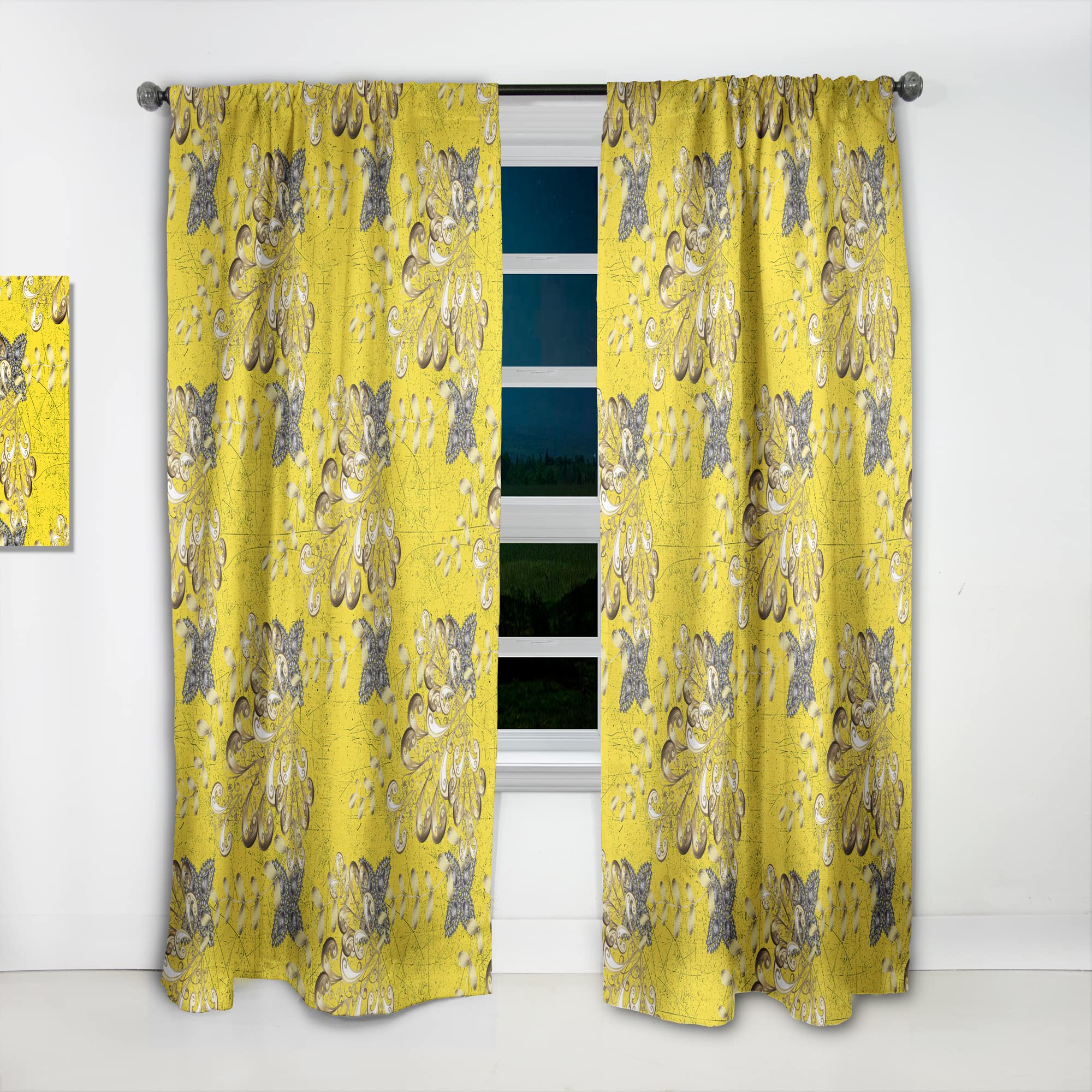 DesignQ Thermal Insulated Abstract Illustration Texture Curtains - Single Panel 52x95 Inches - Blackout Drapes for Bedroom & Living Room - Perfect for Home Decor, Privacy & Energy Efficiency