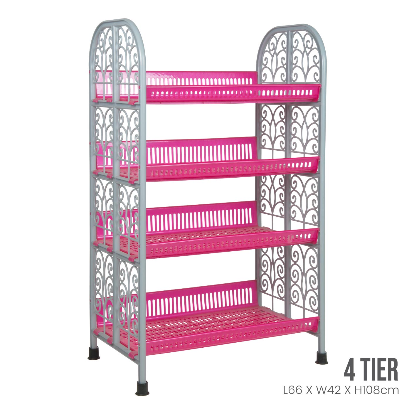 4 Tier Hazer Kitchen Rack - Space Saving Storage Organizer for Spices, Utensils & Pantry Items | Perfect for Small Kitchens, Countertops & Pantry Organization