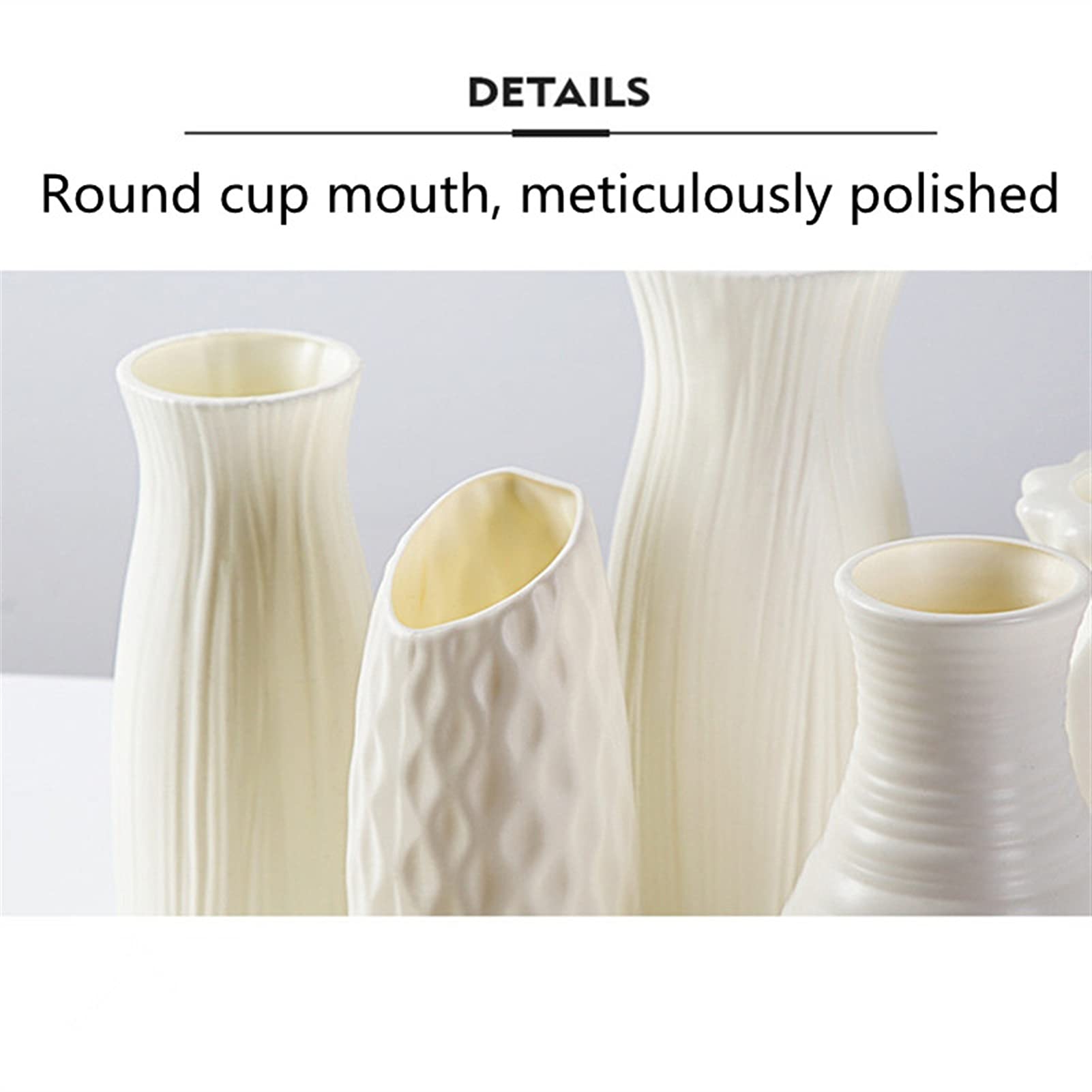 Modern Nordic Plastic Flower Vase - Shatterproof Home Decor for Living Room, Office & Wedding Centerpieces - Decorative Cachepot for Fresh & Artificial Flowers (Elegant Blue)
