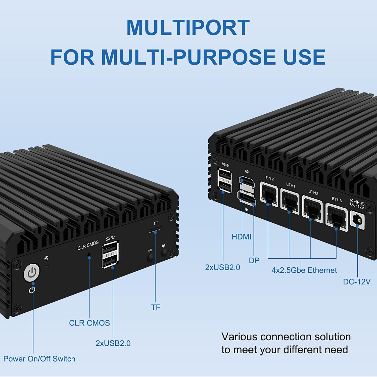 MOGINSOK 2.5GbE Firewall Appliance Mini PC - 12th Gen Intel N100 Processor (Up to 3.4GHz), Fanless Mini Computer Router with 4x Intel I226 NICs, Barebone (No RAM/SSD), Supports DDR5 & PCIE 3.0, AES-NI Encryption - Ideal for Home Network Security, Small Business Firewall, VPN Server & Edge Computing