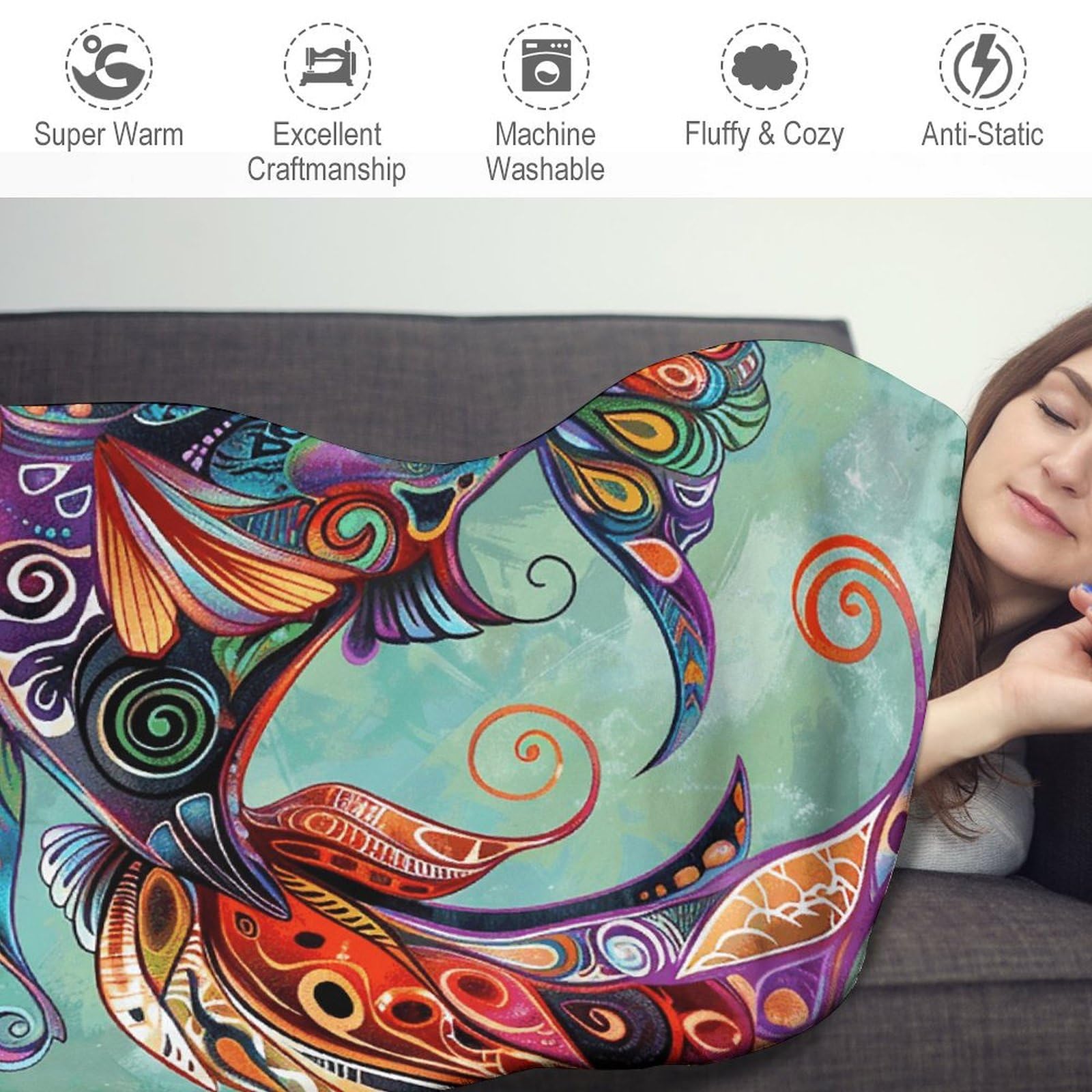 Ultra-Soft Micro Fleece Blanket - Cozy Lightweight Flannel Throw for All Seasons (59