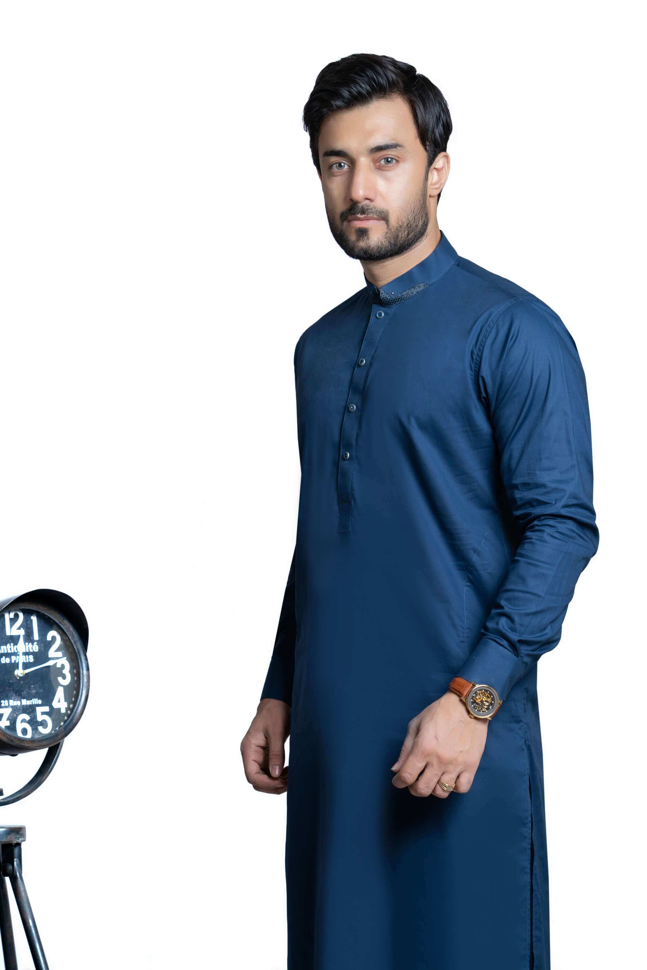 Deep Blue IronEZ Viscose/Polyester Kurta Pants for Men - Comfortable Ethnic Wear for Festivals, Weddings & Casual Outings