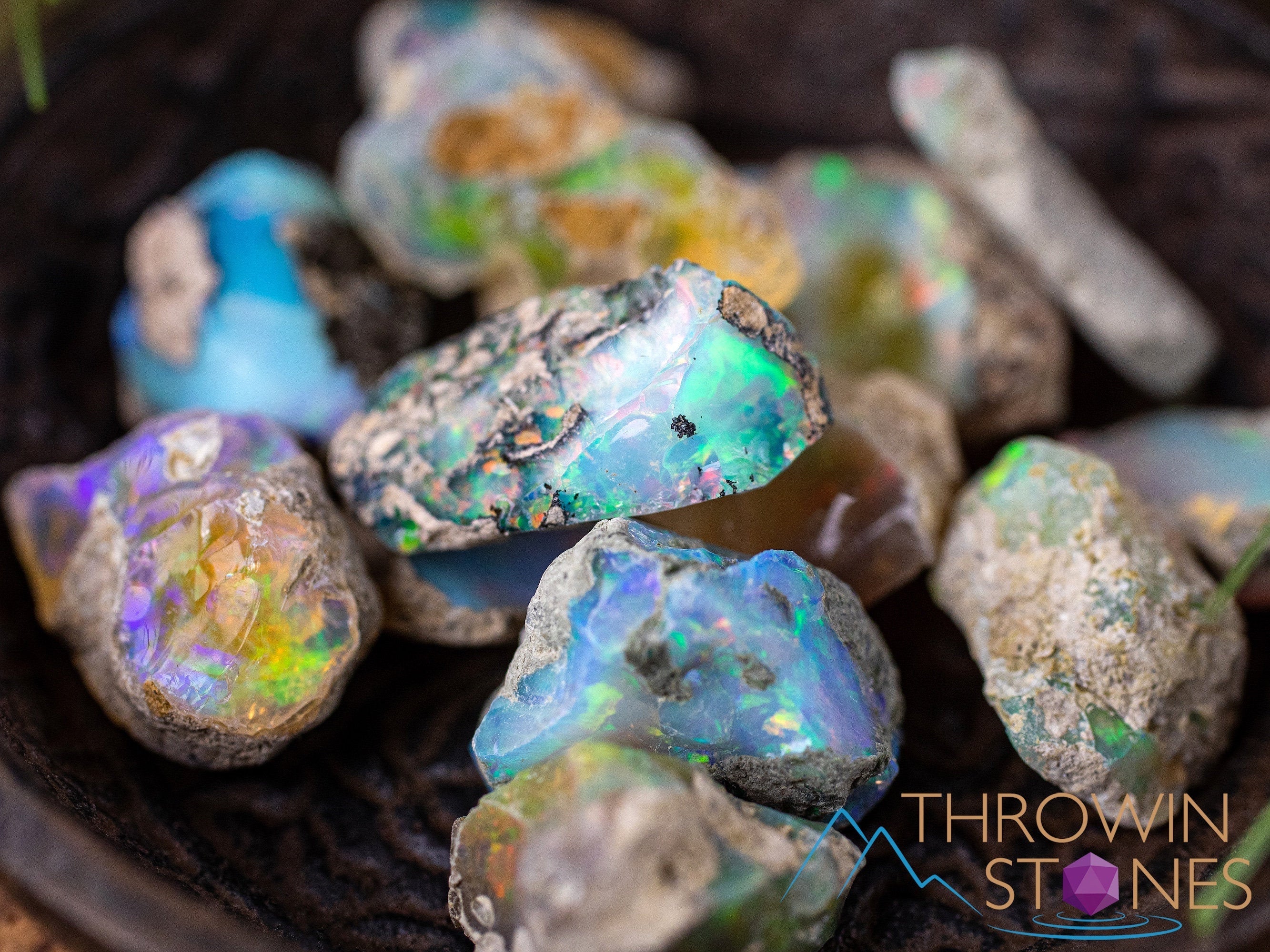 AA Grade Large Bulk Raw Opal Crystals - Rough Welo Opal Lot (E0216) for Jewelry Making, Crystal Healing & Mineral Collection